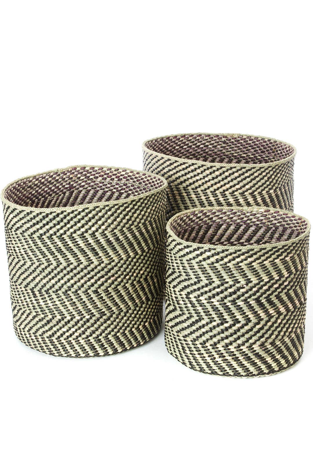 Black & Natural Reed Basket