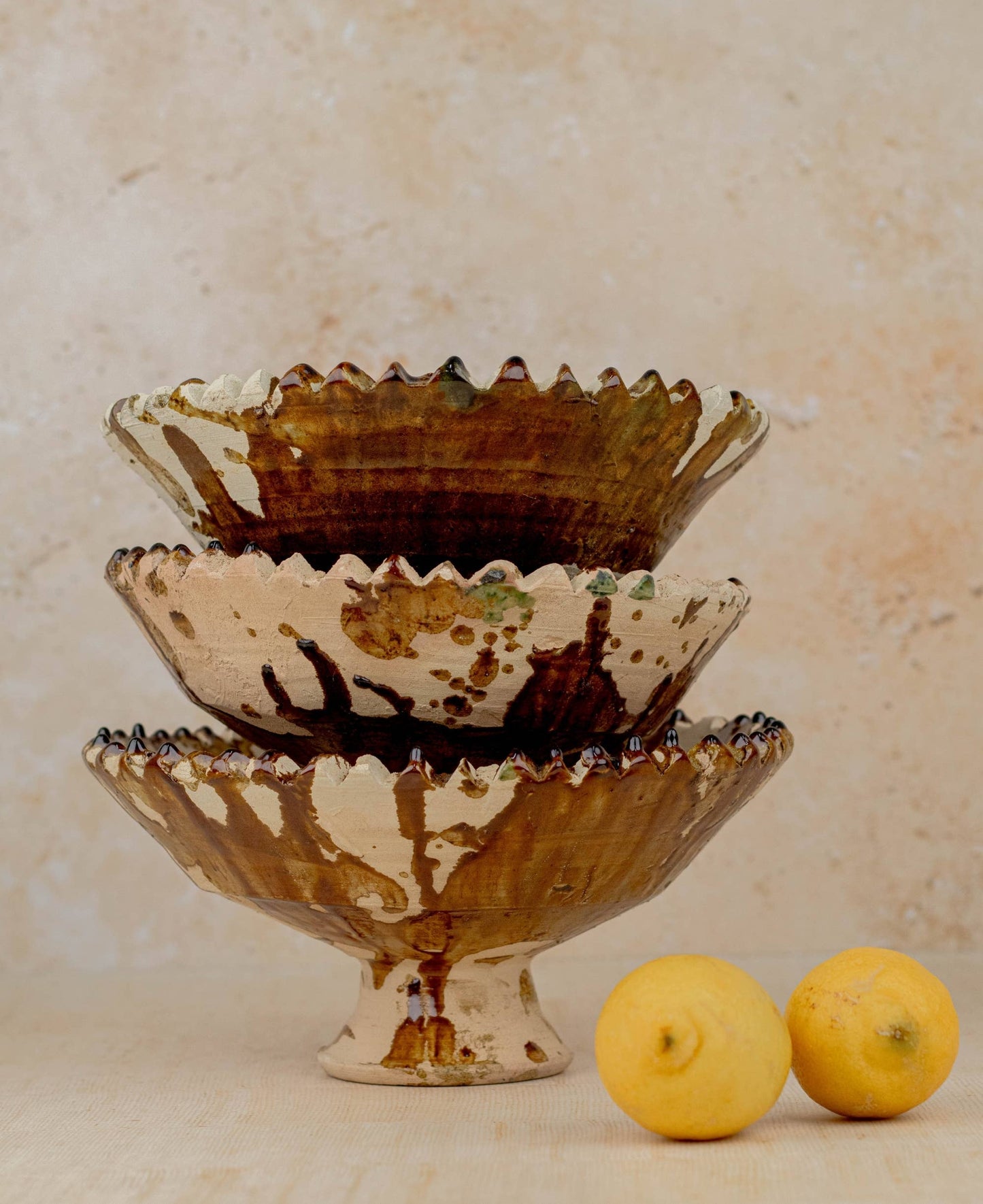 Moroccan Tamegroute Pedestal Fruit Bowl — Large Bowl