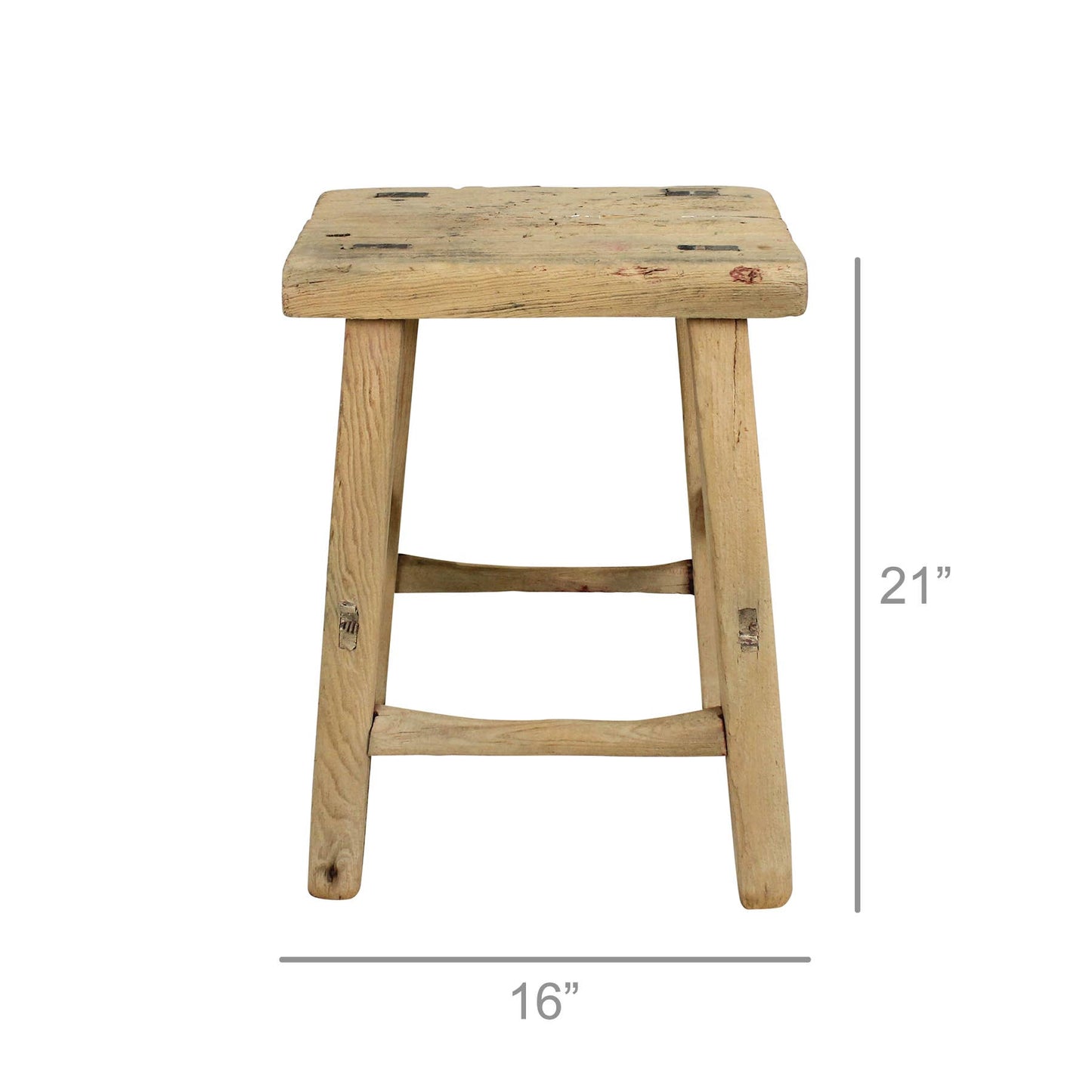 Hokkaido Rectangle Stool, Elm Wood