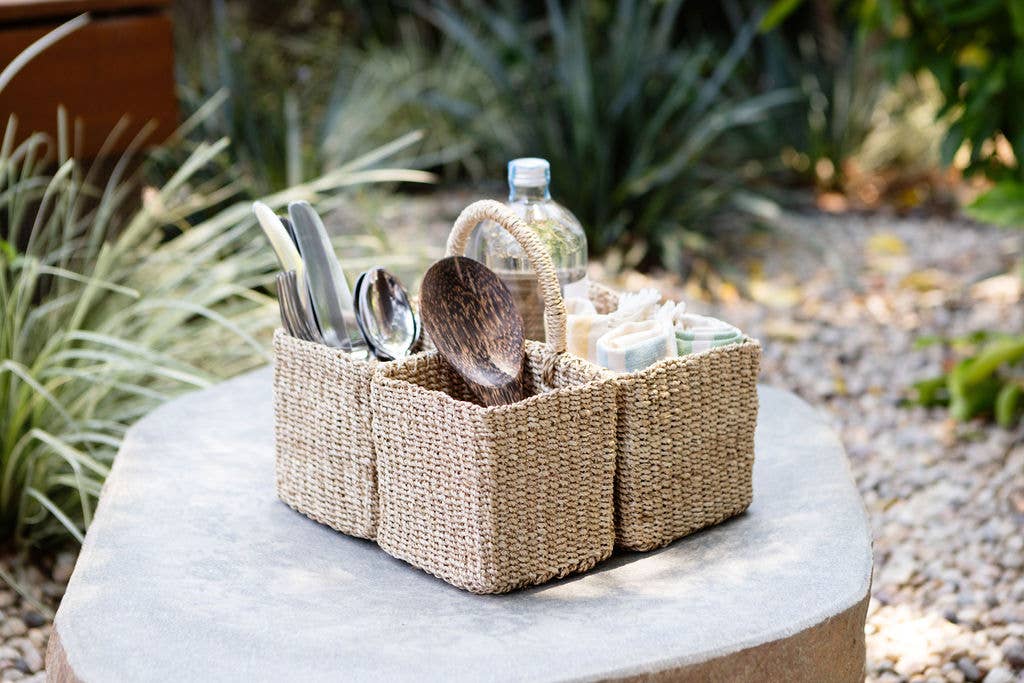 Handwoven Natural Utensil Caddy