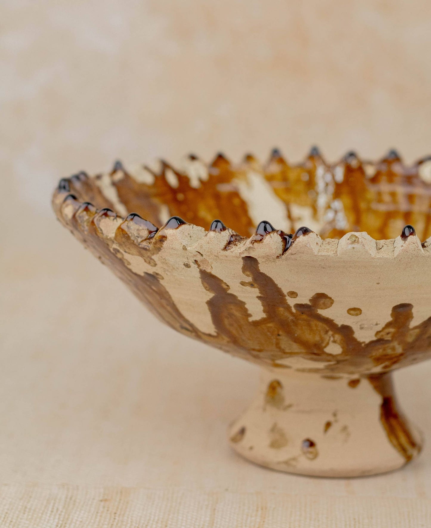 Moroccan Tamegroute Pedestal Fruit Bowl — Large Bowl