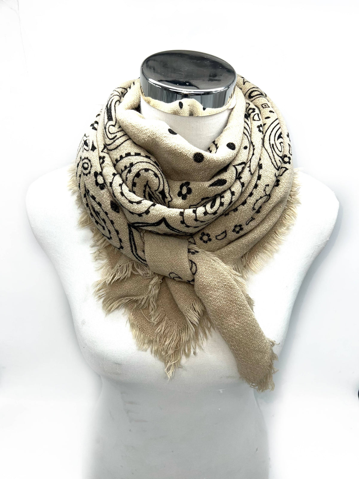 Wool Blend Paisley Scarf