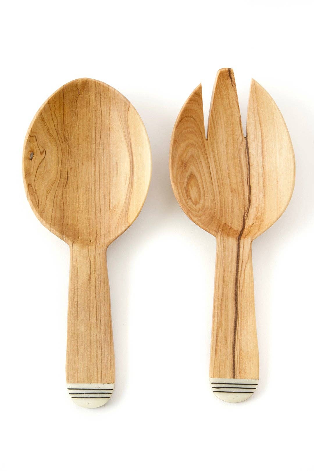 Spork & Spoon Wild Olive Wood Salad Servers